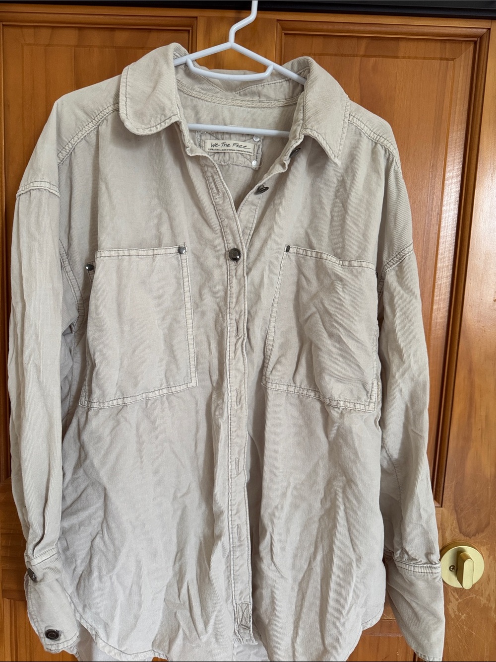We The Free Light Tan Utility Shirt Jacket
